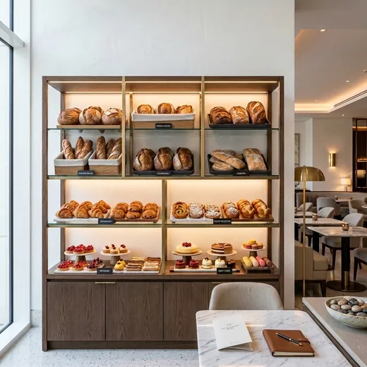 Rak Display Bakery Kayu dengan Lampu LED &ndash; contoh penerapan 1