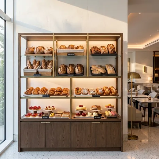 Rak Display Bakery Kayu dengan Lampu LED &ndash; contoh penerapan 3