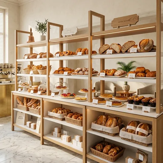 Rak Display Bakery Kayu Gaya Scandinavian &ndash; contoh penerapan 1