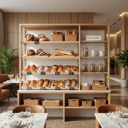 Rak Display Bakery Kayu Minimalis &ndash; contoh penerapan 1