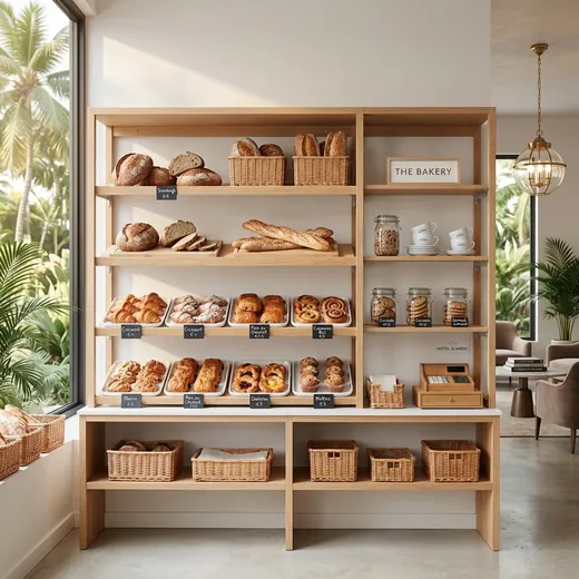 Rak Display Bakery Kayu Minimalis &ndash; contoh penerapan 2