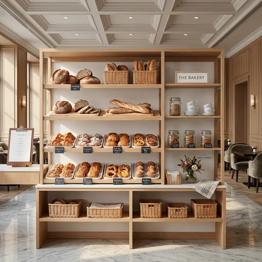 Rak Display Bakery Kayu Minimalis &ndash; contoh penerapan 3
