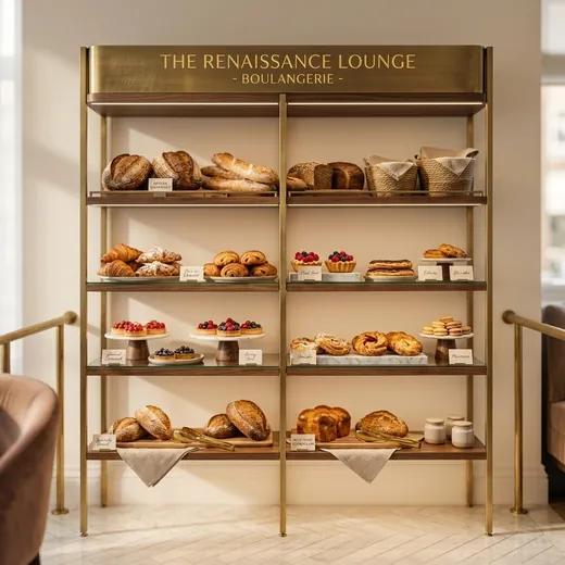 Rak Display Bakery Besi Finishing Brass &ndash; contoh penerapan 3
